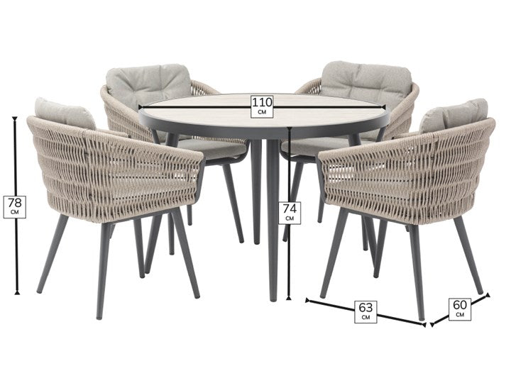 Bramblecrest Mauritius 4 Seater Set