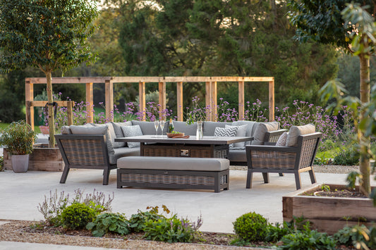 Bramblecrest Tuscan L-Shape Firepit Set