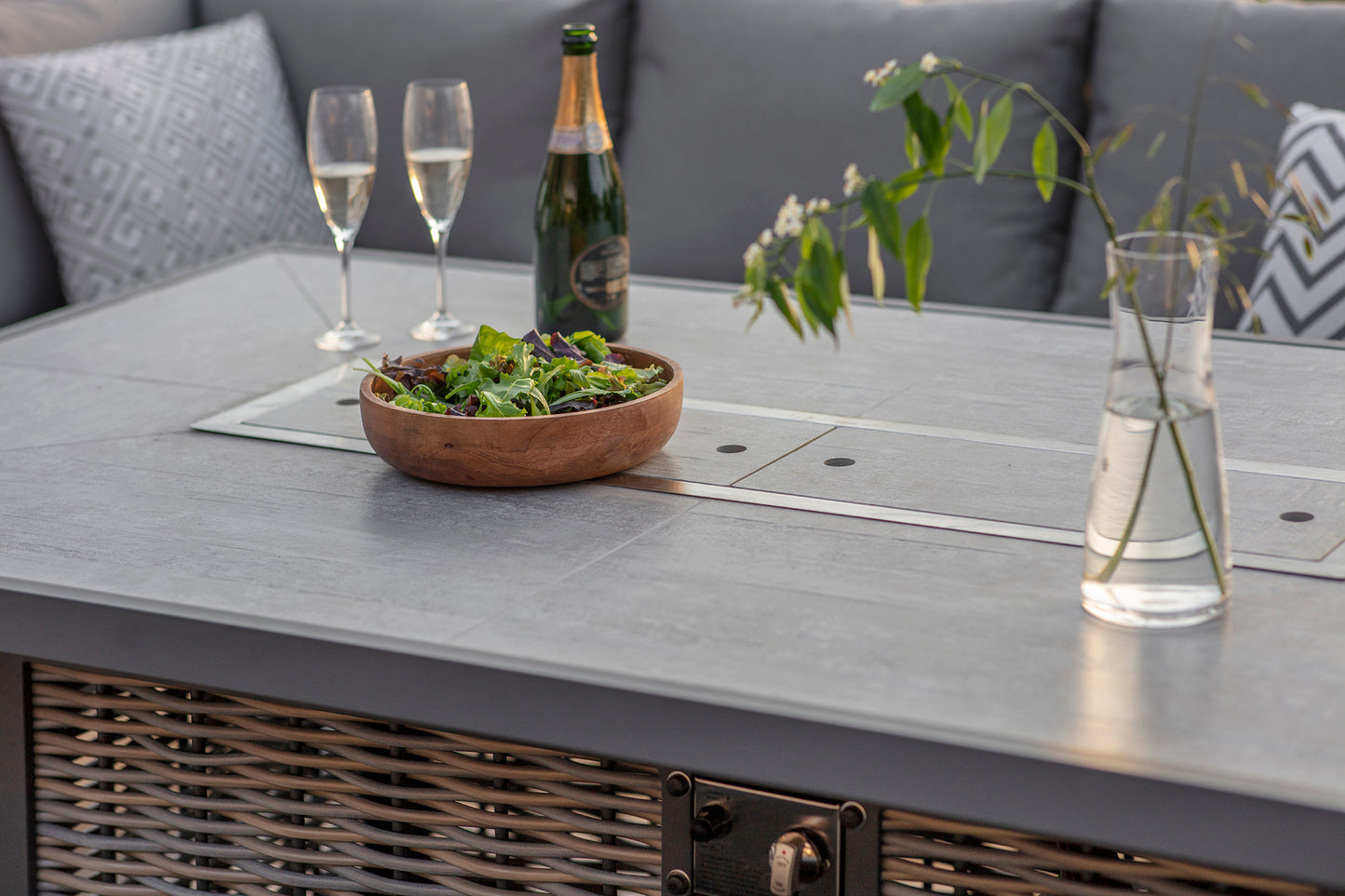 Bramblecrest Tuscan L-Shape Firepit Set