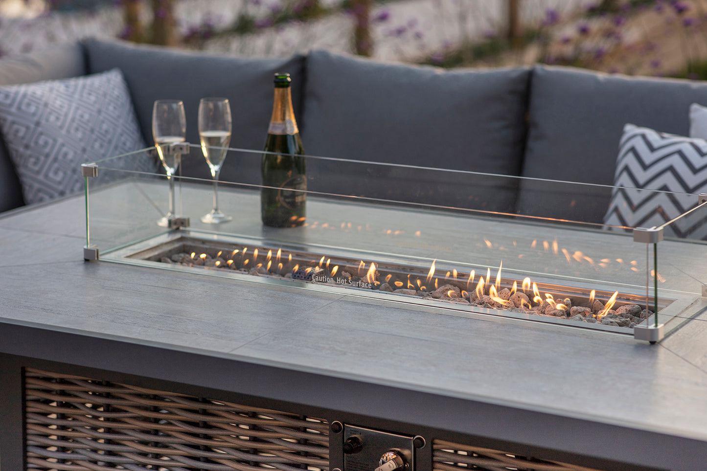 Bramblecrest Tuscan L-Shape Firepit Set