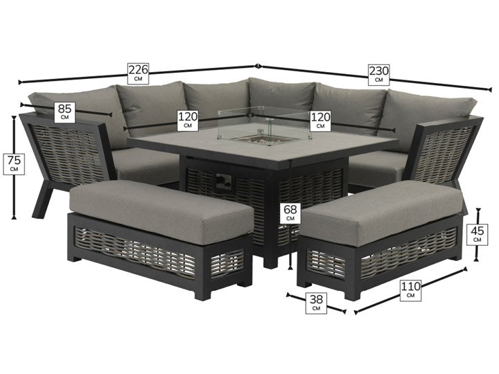 Bramblecrest Tuscan Square Modular with Firepit