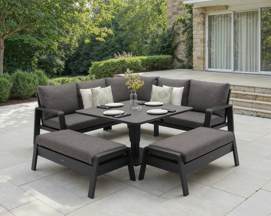 Bramblecrest Prague Square Sofa Set Anthracite