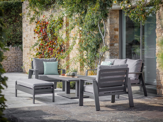Bramblecrest Prague 3 Seat Sofa Set Anthracite