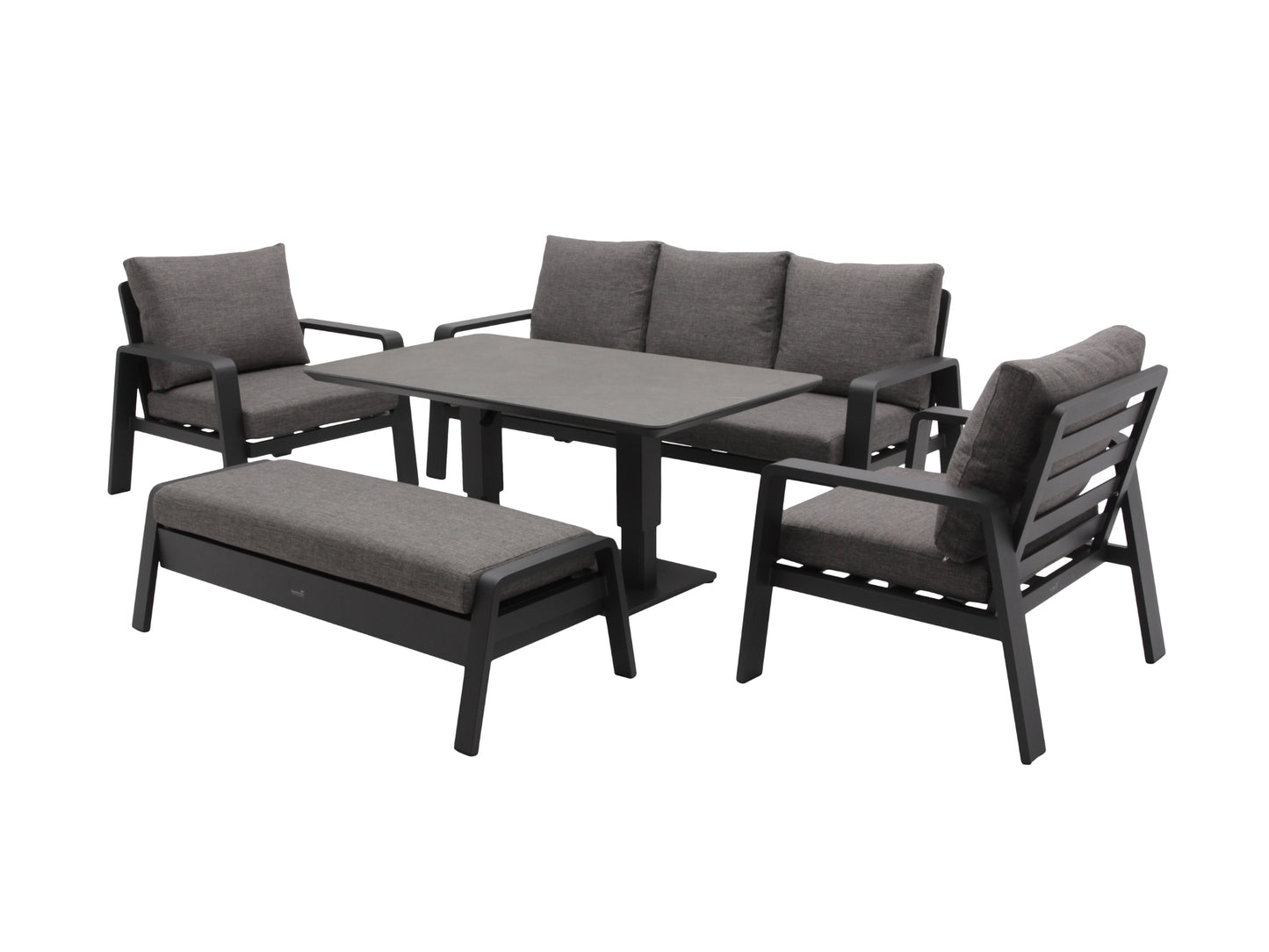 Bramblecrest Prague 3 Seat Sofa Set Anthracite