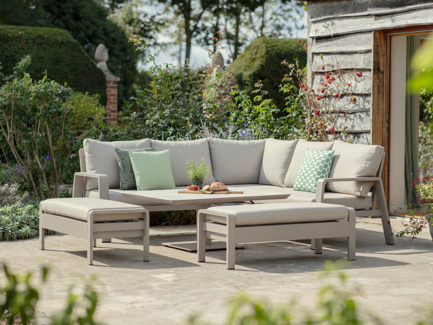 Bramblecrest Prague Square Sofa Set Latte