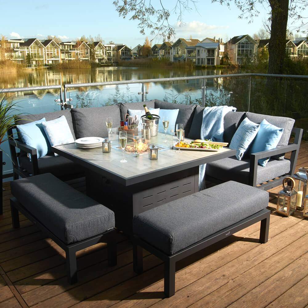 Bramblecrest La Rochelle Firepit Dining Set