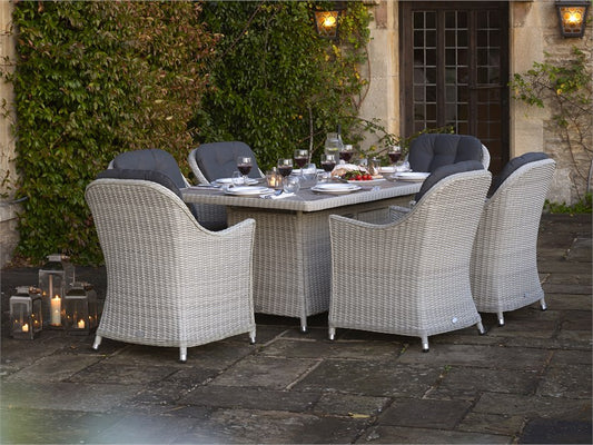 Bramblecrest Monterey Rectangular Firepit 6 Seater Set
