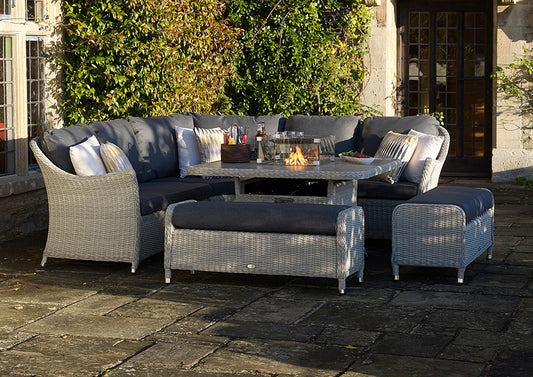 Bramblecrest Monterey Square Modular Dining Set with Firepit